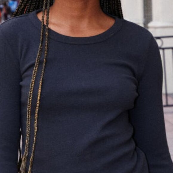 Brandy Melville Tops - NEW JOHN Galt Pacsun WAFFLE  SHIRT  Brandy Melville Blackl thermal